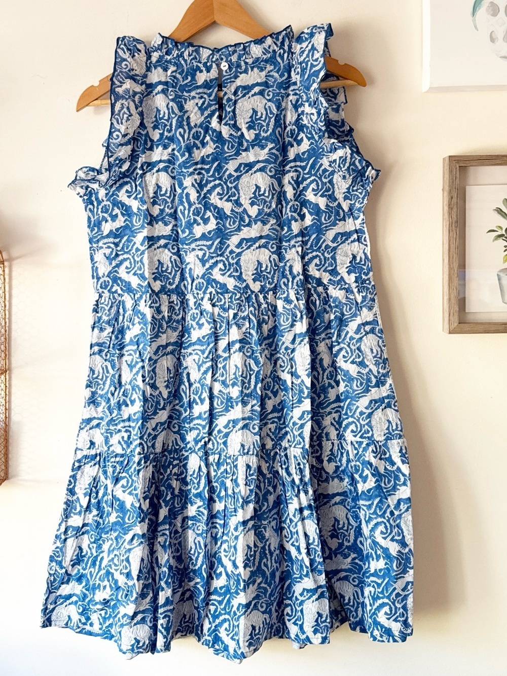 The Fox and the Mermaid Blue Calla Ruffle Dress Size M - Picture 3 of 13